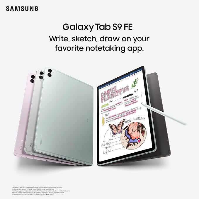Samsung Galaxy Tab S9 FE, RAM 6 GB, ROM 128 GB Expandable, S Pen in-Box, Wi-Fi, IP68 Tablet - Image 4