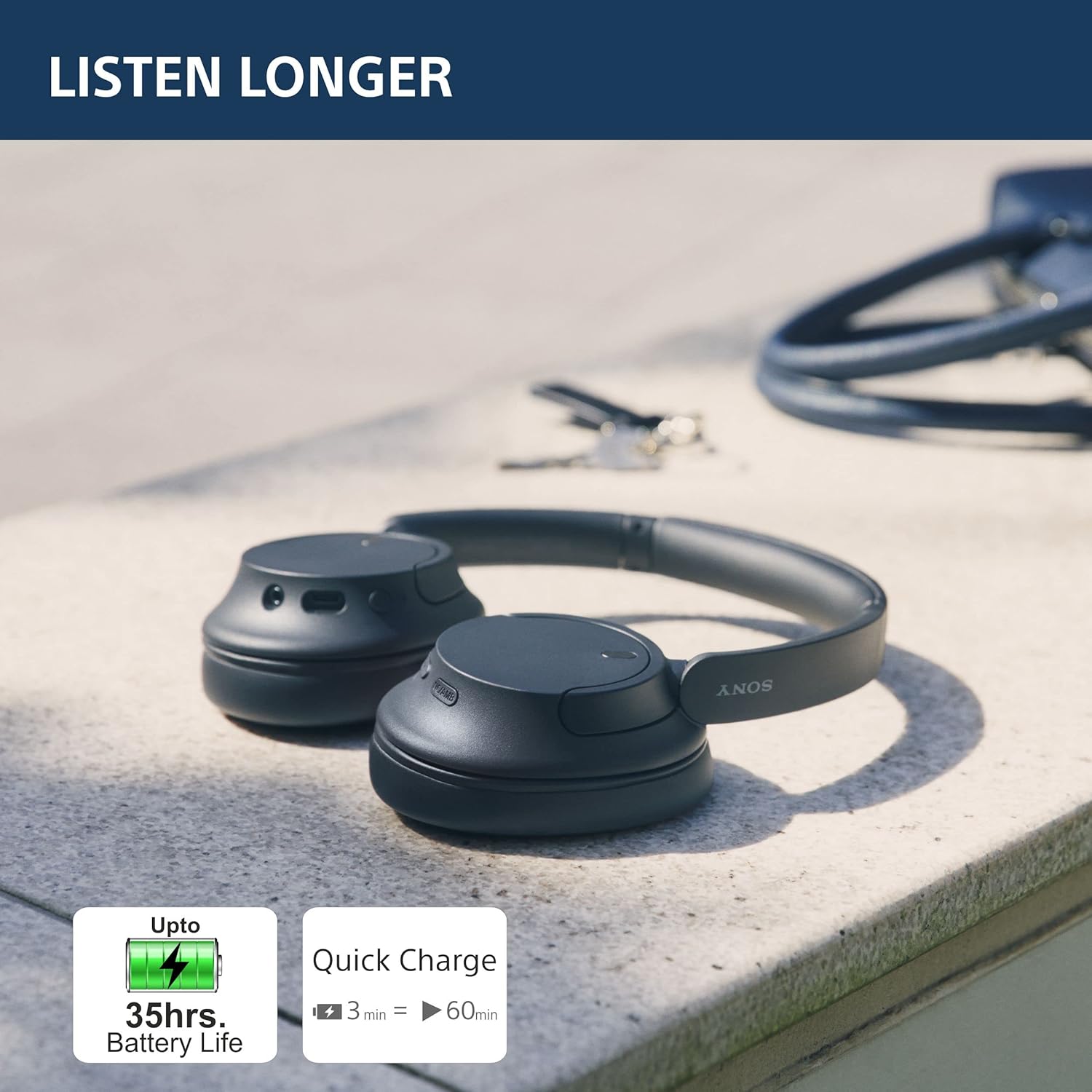 Sony WH-CH720N Noise Cancellation Wireless Bluetooth Over Ear Headphones with Mic - Image 6